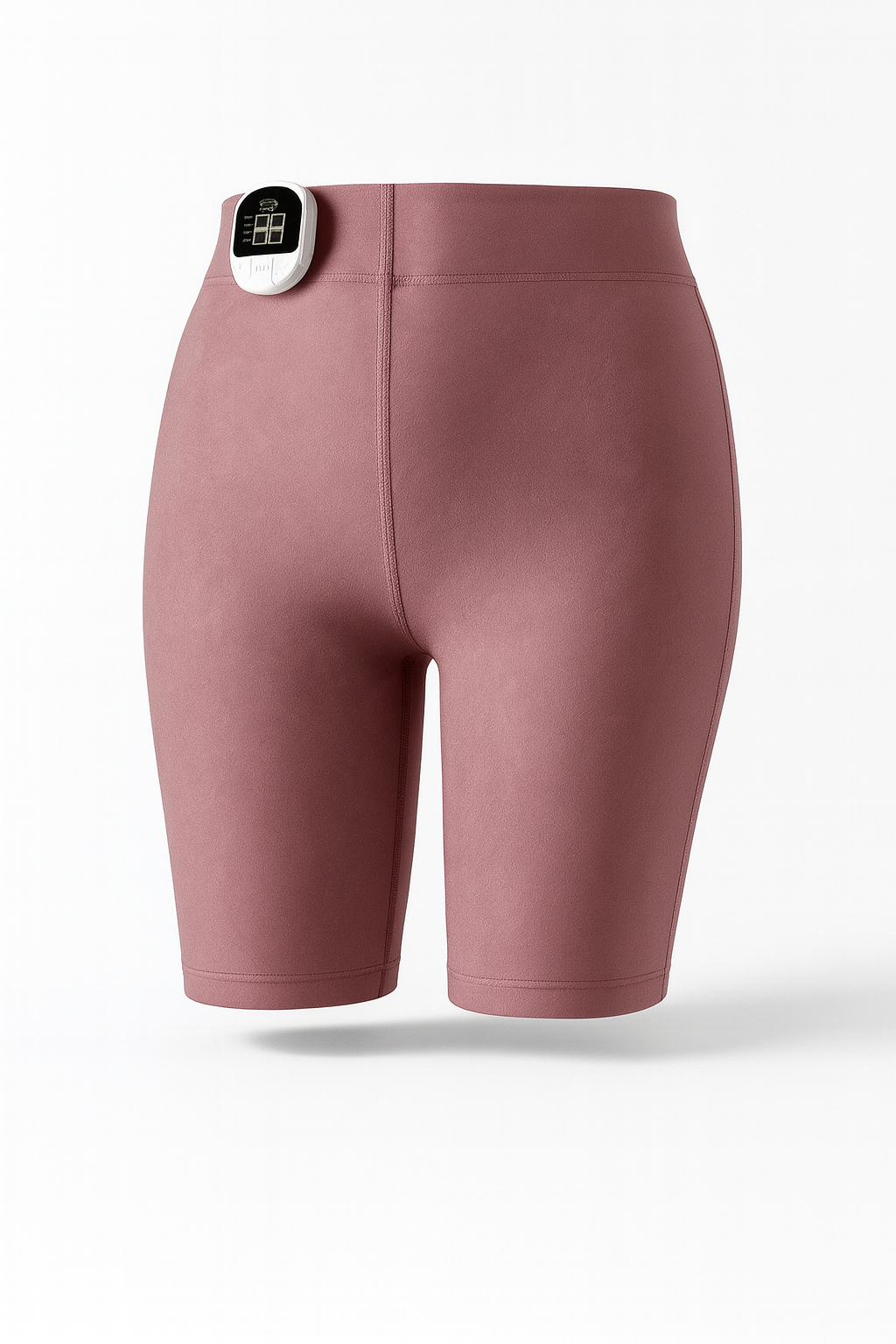 Front view of rose gold Lumo EMS toning pants with slimming fit
