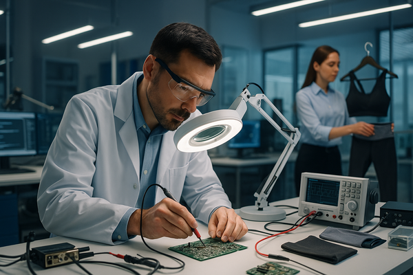 Lumo R&D lab showcasing EMS product innovation and upcoming fashion trends in activewear